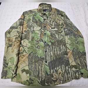 Vintage Rattlers Brand Camo Button Up Long Sleeve SZ Medium Real Tree USA